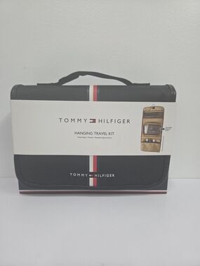 Tommy Hilfiger Hanging Travel Kit - Black with Red & White Stripe